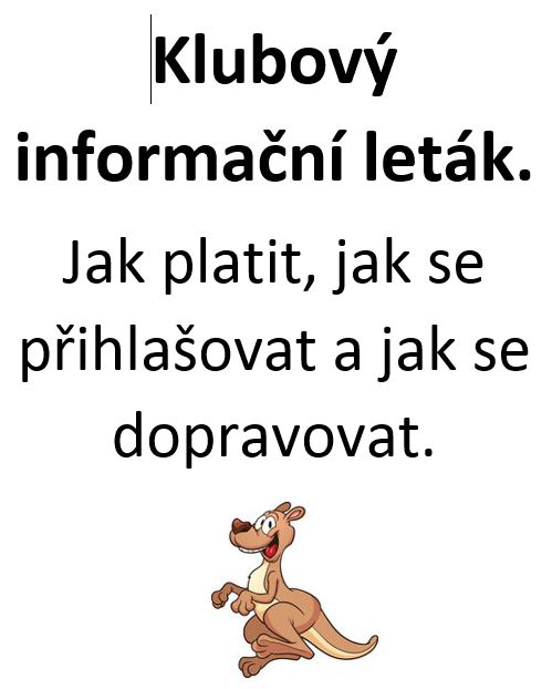 Klubový leták - úvodní strana